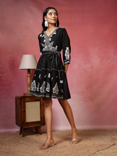 Embroidered Cotton Blend Dress